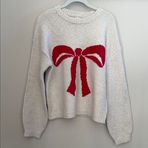 A New Day Bow Knit Crewneck Sweater | M